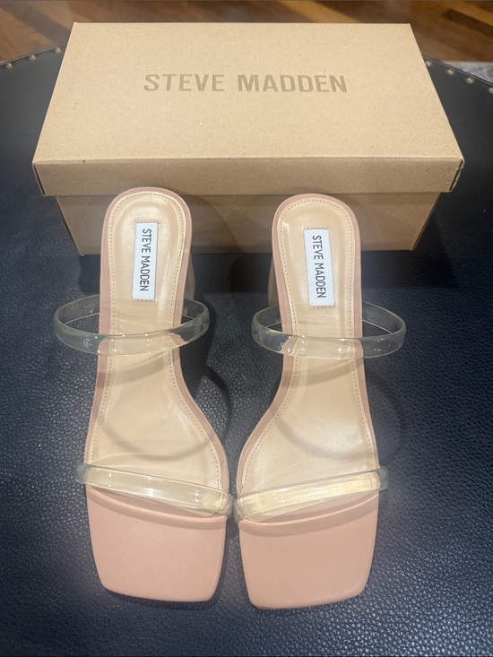 Steve Madden Shoes - Steve Madden Clear-Strap Square Toe Sandals